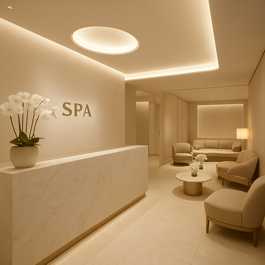 Luxury interior of Goa Unisex Wellness Zone spa reception